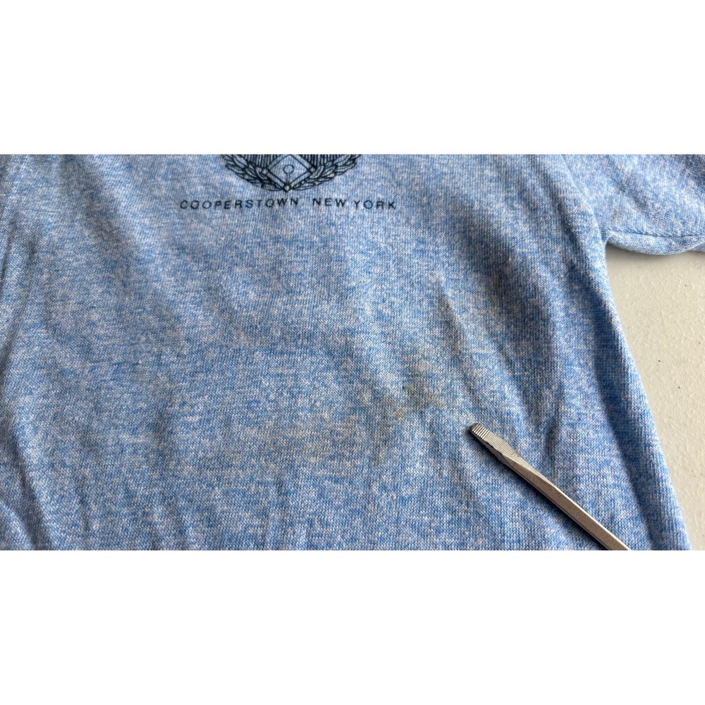 Vintage 80s Russell Athletic Baseball Hall of Fame Ringer T-Shirt Blue Medium - Picture 4 of 7